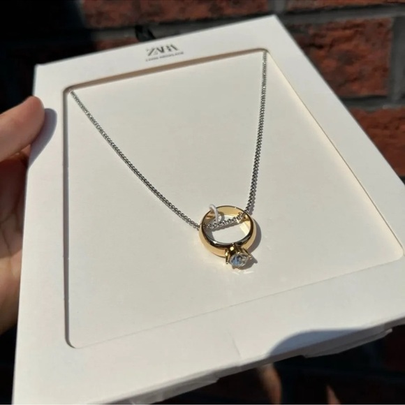 ZARA JEWEL WEDDING BAND NECKLACE - Picture 8 of 9